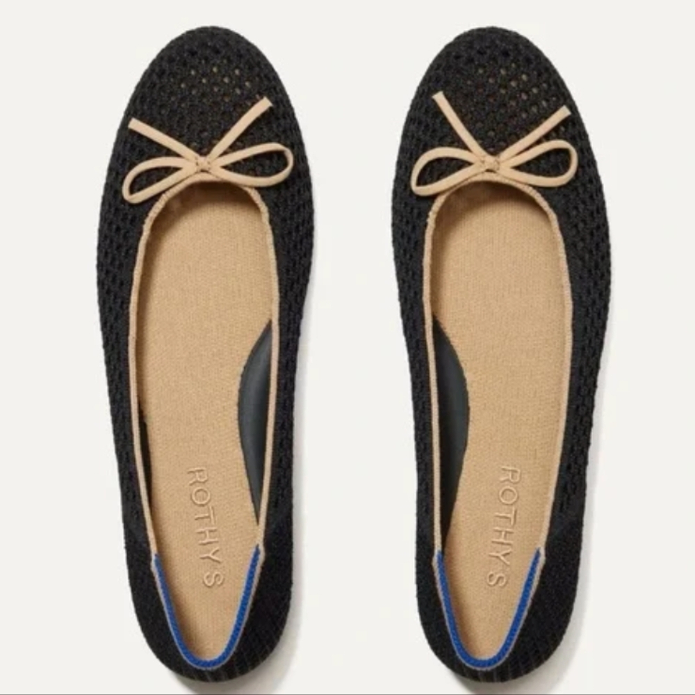 NIB Rothy's The Ballet Flat in Noir Mesh